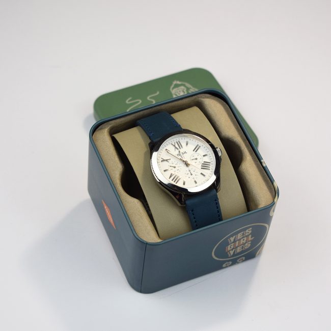Fossil Cecile Analog Display Quartz Blue ženski sat sa plavom kožnom narukvicom