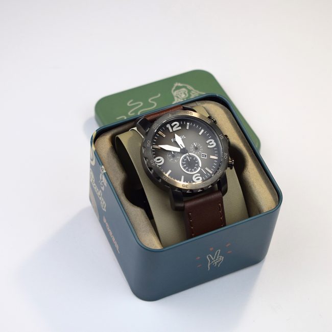 Fosill Nate Chronograph Dark Brown muški sat sa tamno braon kožnom narukvicom